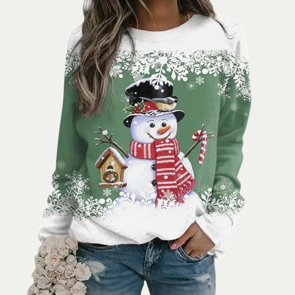 VogeLuxe | Women’s Snowman Graphic Crewneck Sweatshirt 6