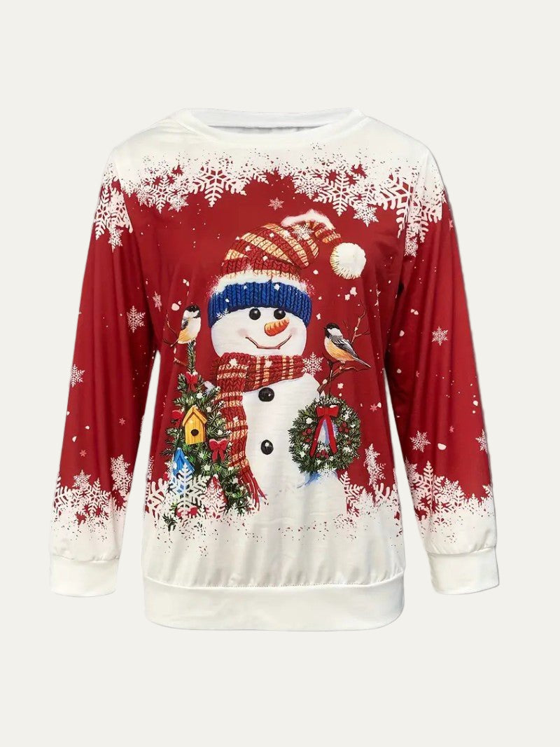 VogeLuxe | Women’s Snowman Knit Print Christmas Sweatshirt 1