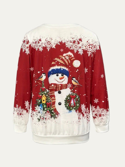 VogeLuxe | Women’s Snowman Knit Print Christmas Sweatshirt 2