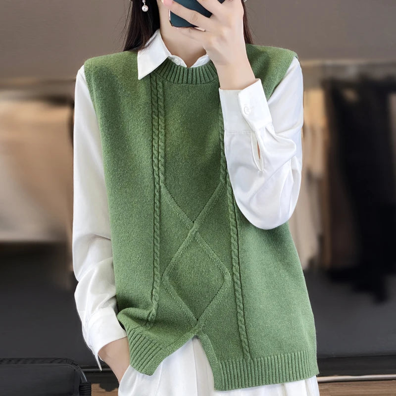 VogeLuxe | Women’s Soft Cashmere Knit Vest 0