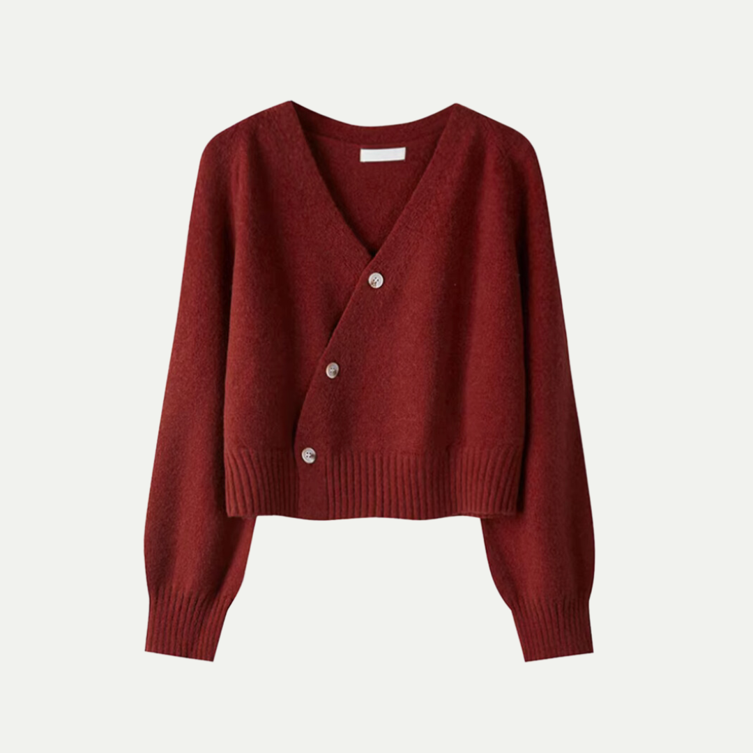 VogeLuxe | Women’s Soft Knit Cropped Button Cardigan 0