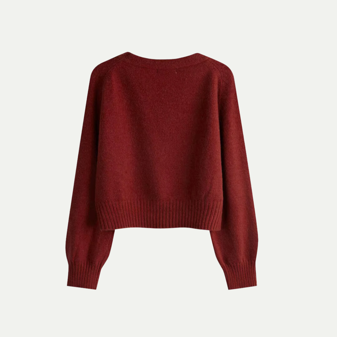 VogeLuxe | Women’s Soft Knit Cropped Button Cardigan 1