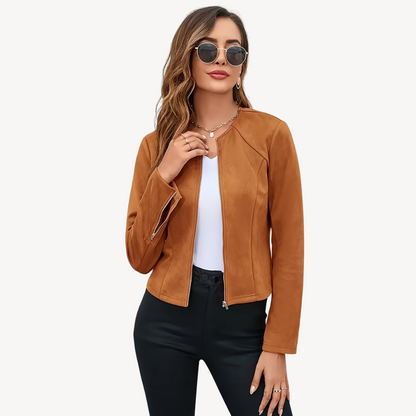 VogeLuxe | Women’s Solid Zip-Up Jacket 0