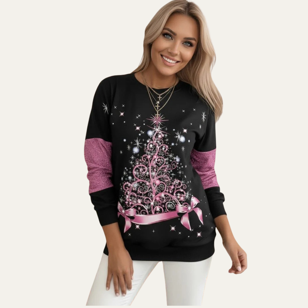 VogeLuxe | Women’s Starry Tree Christmas Sweatshirt 1