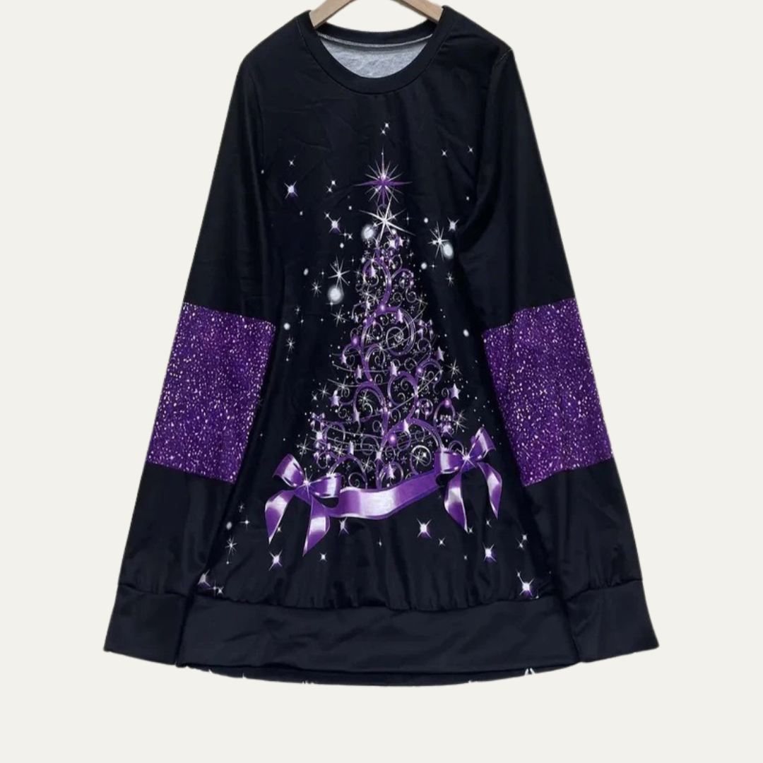 VogeLuxe | Women’s Starry Tree Christmas Sweatshirt 4