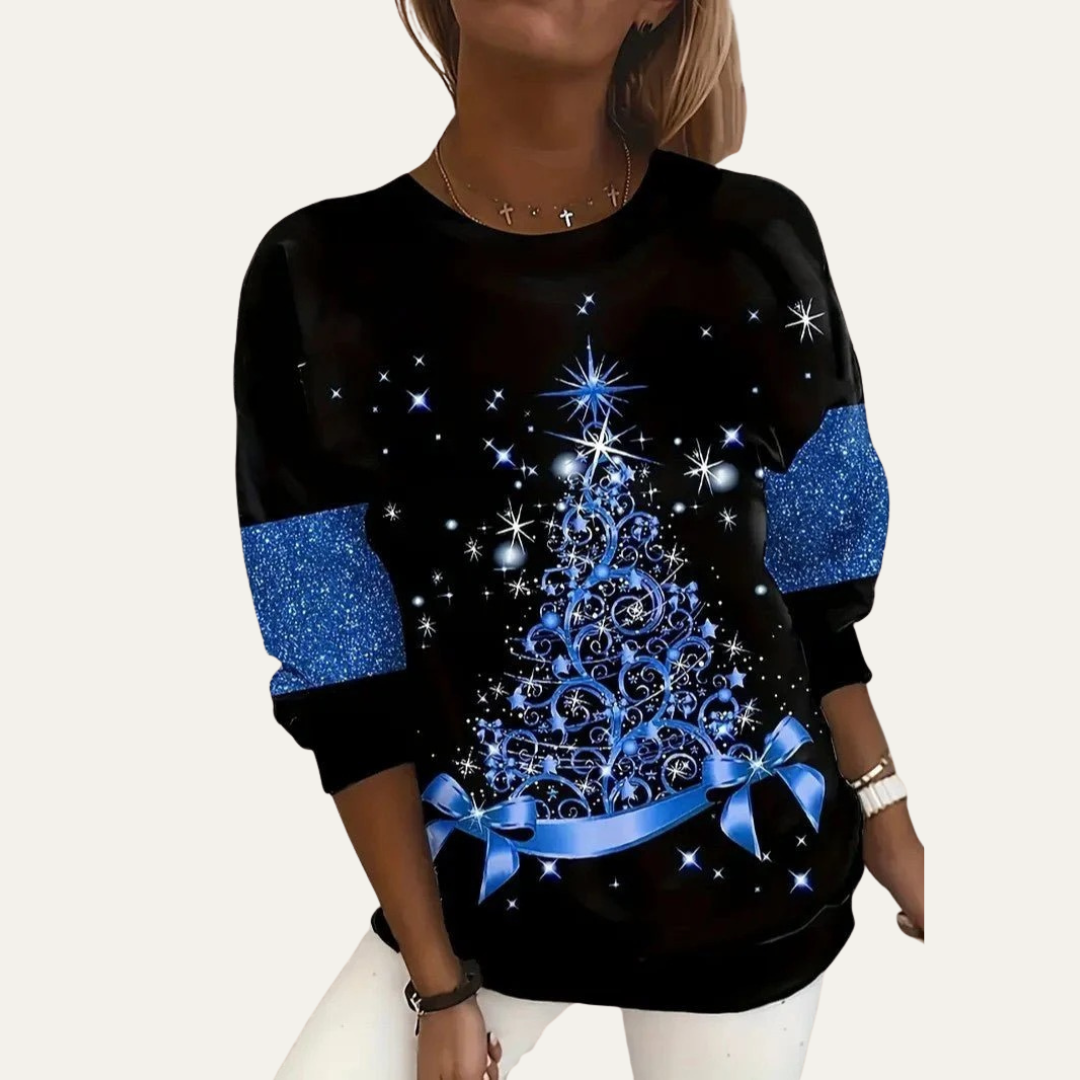 VogeLuxe | Women’s Starry Tree Christmas Sweatshirt 8