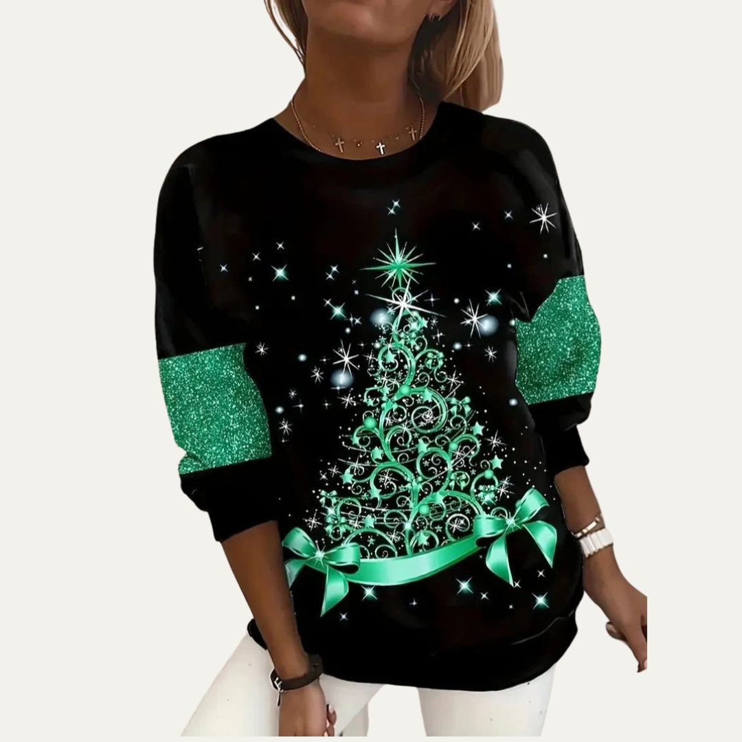 VogeLuxe | Women’s Starry Tree Christmas Sweatshirt 9