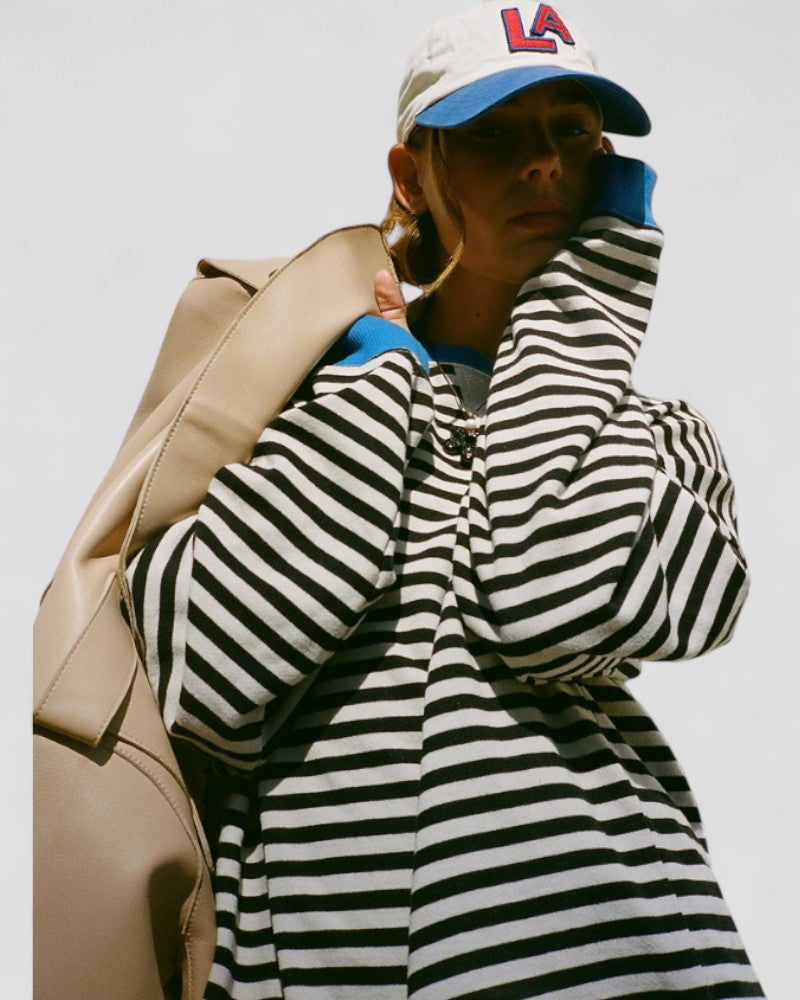 VogeLuxe | Women’s Striped Oversized Sweatshirt 2