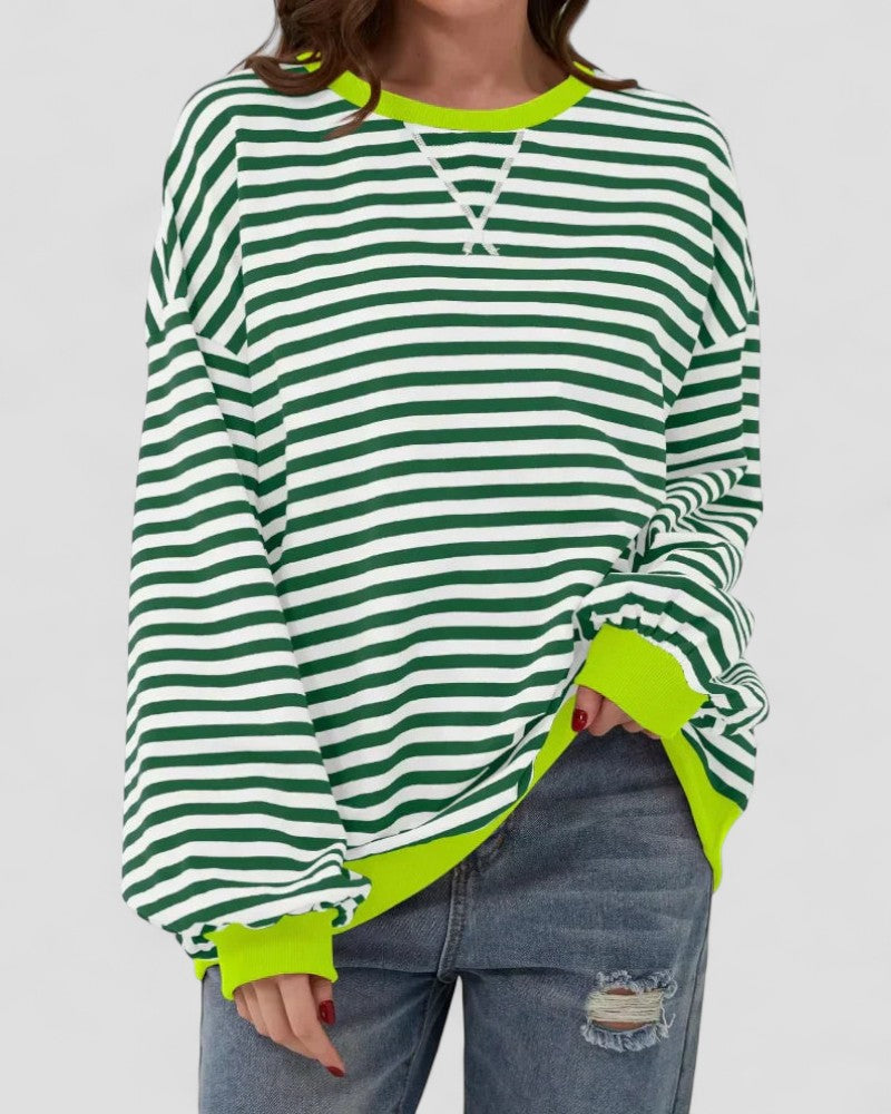 VogeLuxe | Women’s Striped Oversized Sweatshirt 6