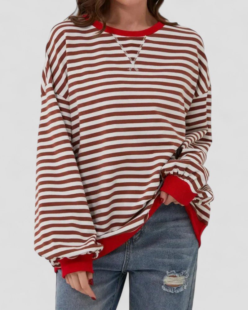 VogeLuxe | Women’s Striped Oversized Sweatshirt 7
