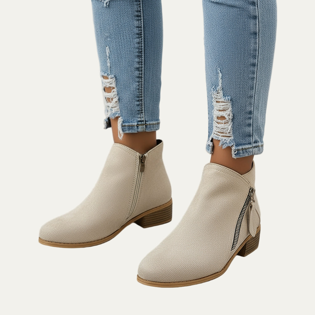 VogeLuxe | Women’s Stylish Ankle Boots with Twin Zippers 2