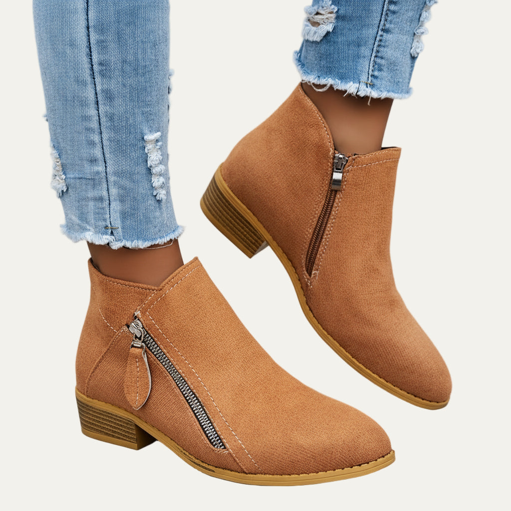 VogeLuxe | Women’s Stylish Ankle Boots with Twin Zippers 3