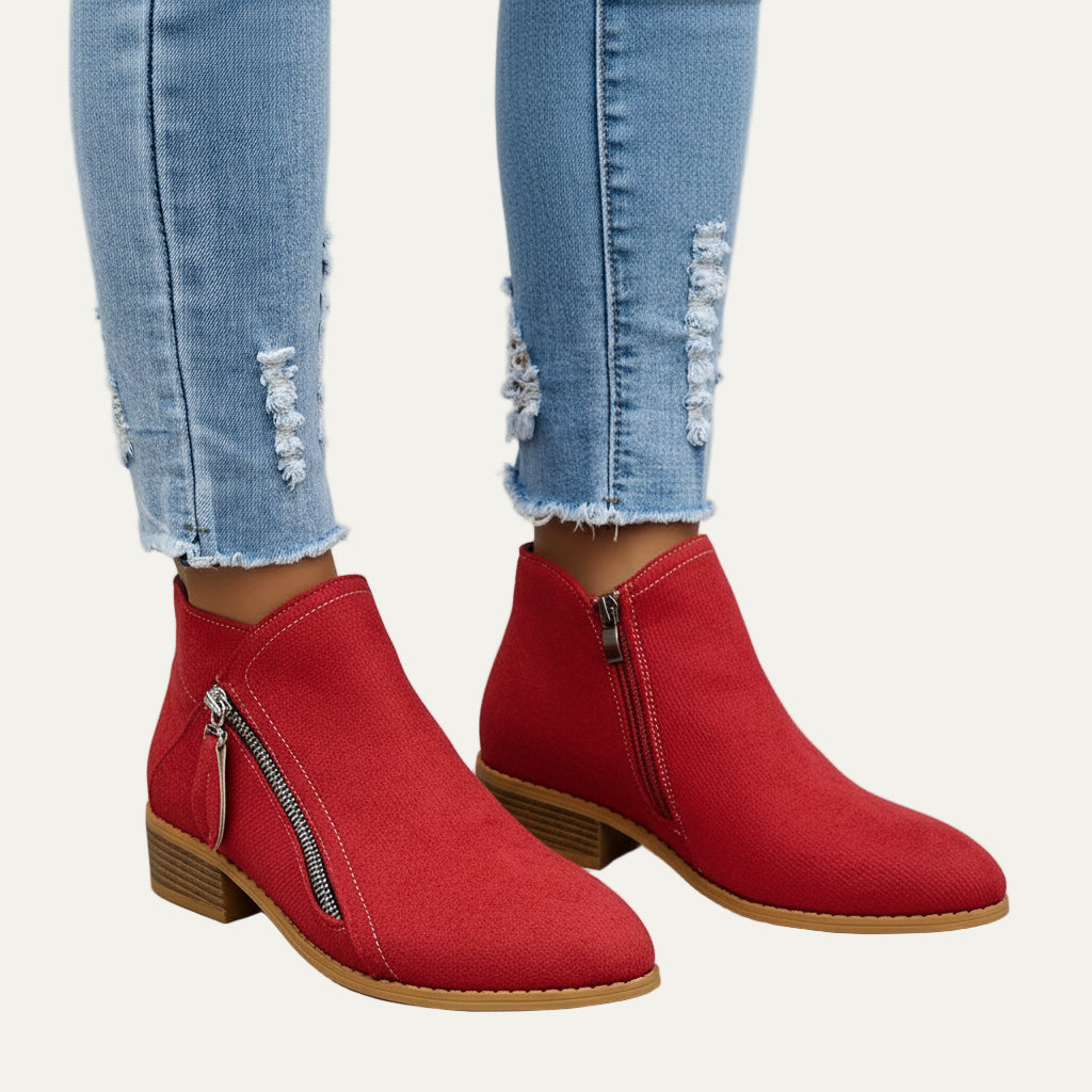 VogeLuxe | Women’s Stylish Ankle Boots with Twin Zippers 4