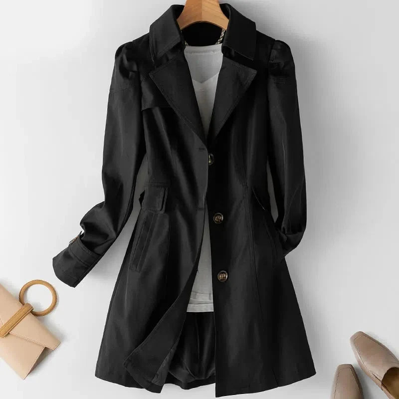 VogeLuxe | Women's Stylish Mid-Length Trench Coat 2