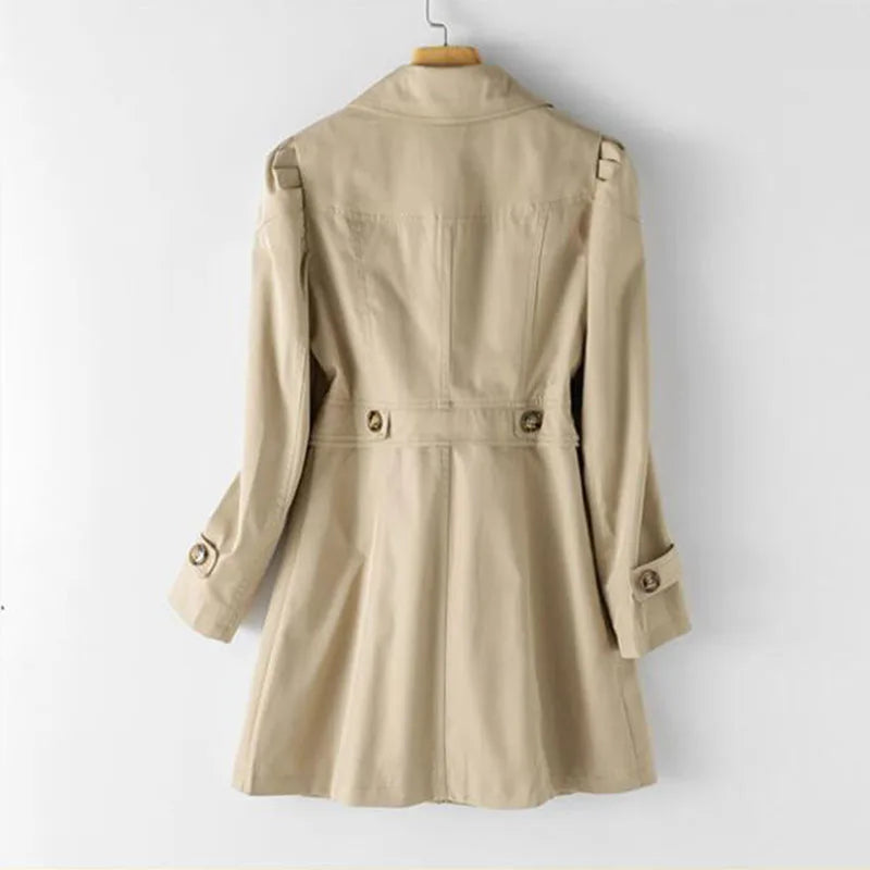 VogeLuxe | Women's Stylish Mid-Length Trench Coat 4