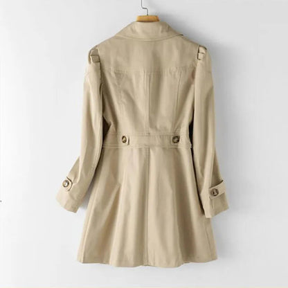 VogeLuxe | Women's Stylish Mid-Length Trench Coat 4