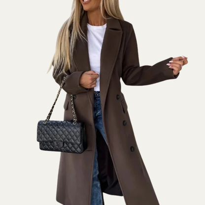 VogeLuxe | Women’s Tailored Overcoat with Notched Lapels 0