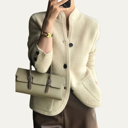 VogeLuxe | Women’s Textured Button-Front Cardigan 0