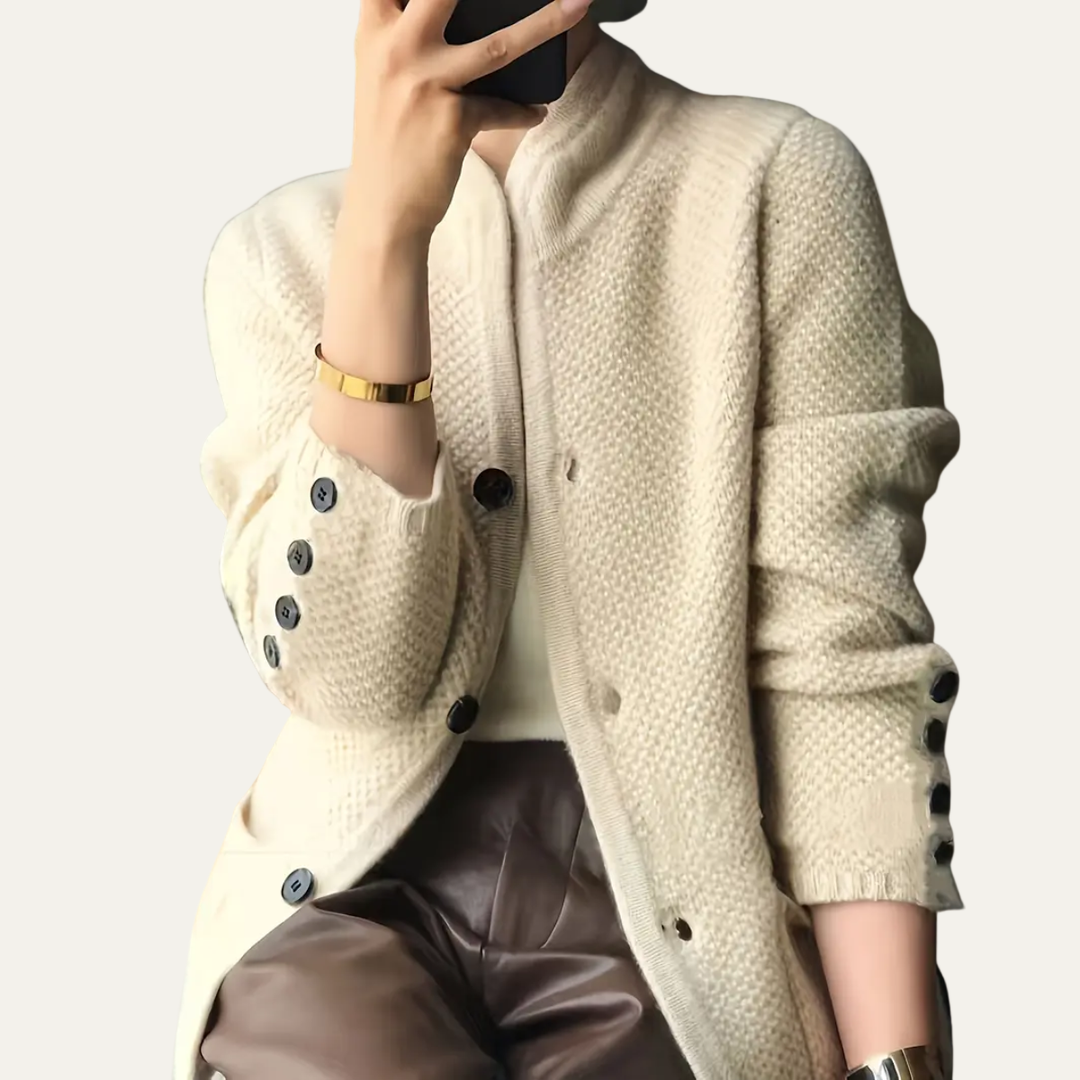 VogeLuxe | Women’s Textured Button-Front Cardigan 2