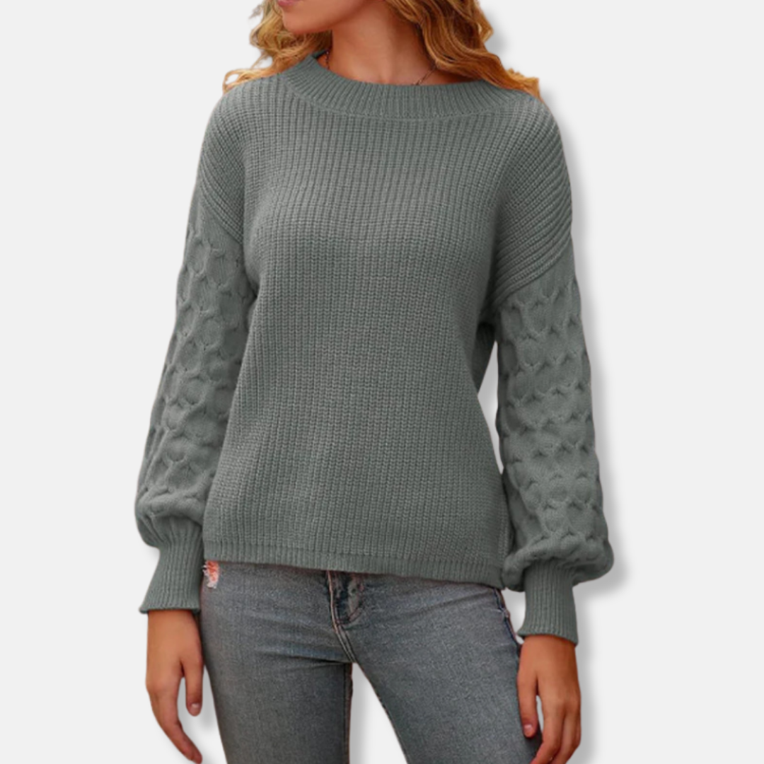 VogeLuxe | Women’s Textured Chunky Ribbed Pullover 2