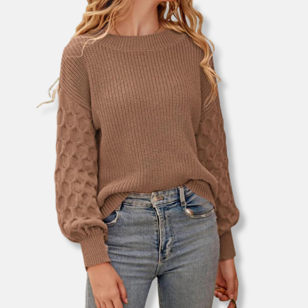 VogeLuxe | Women’s Textured Chunky Ribbed Pullover 3