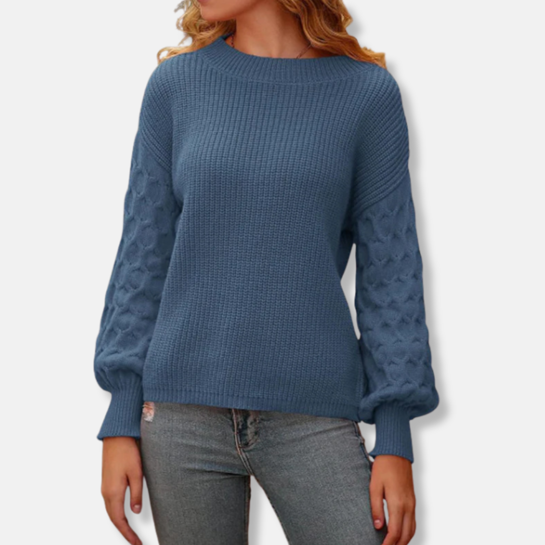 VogeLuxe | Women’s Textured Chunky Ribbed Pullover 4
