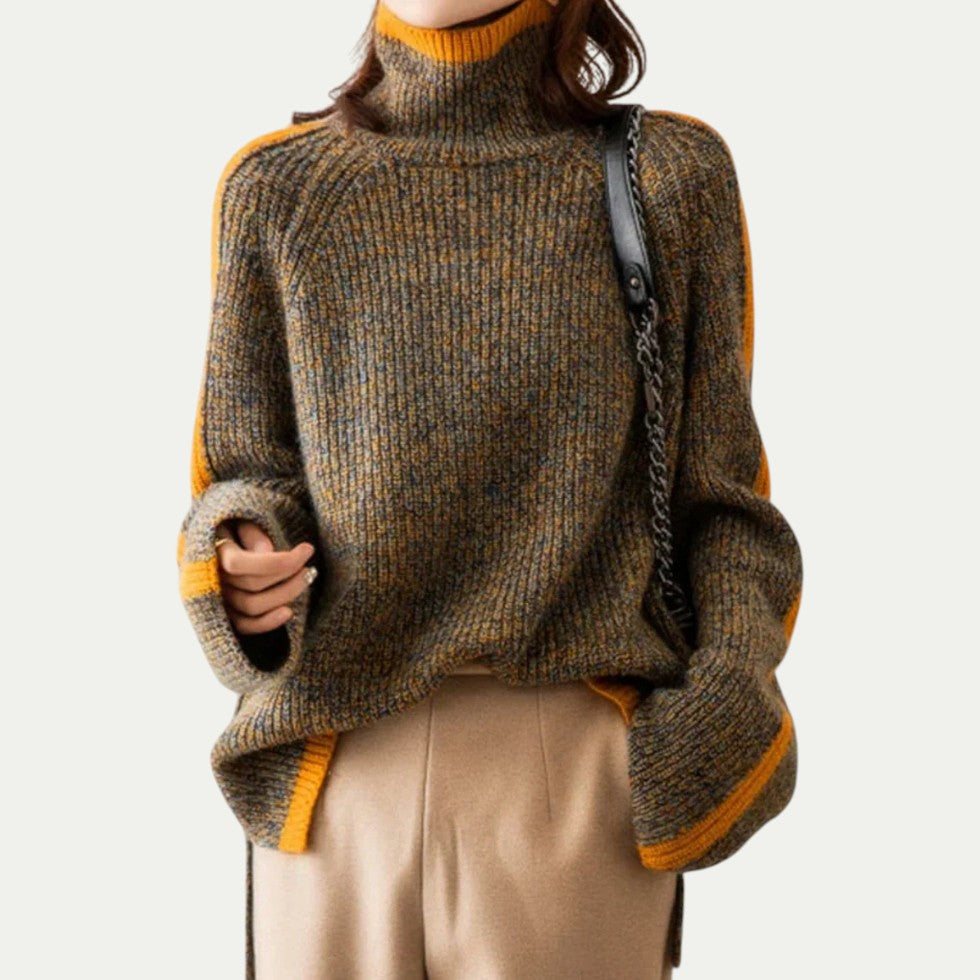 VogeLuxe | Women’s Textured Knit Turtleneck Sweater 0