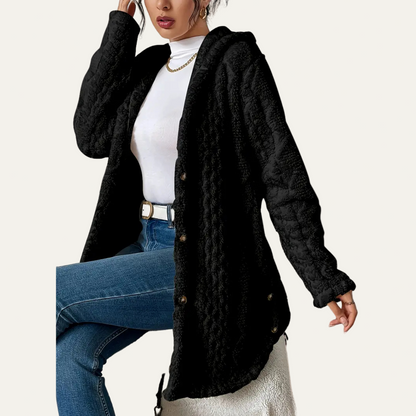 VogeLuxe | Women’s Textured Long-Line Hooded Cardigan 2