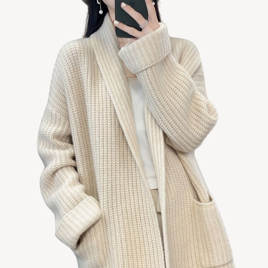 VogeLuxe | Women’s V-Neck Knitted Sweater Jacket 1