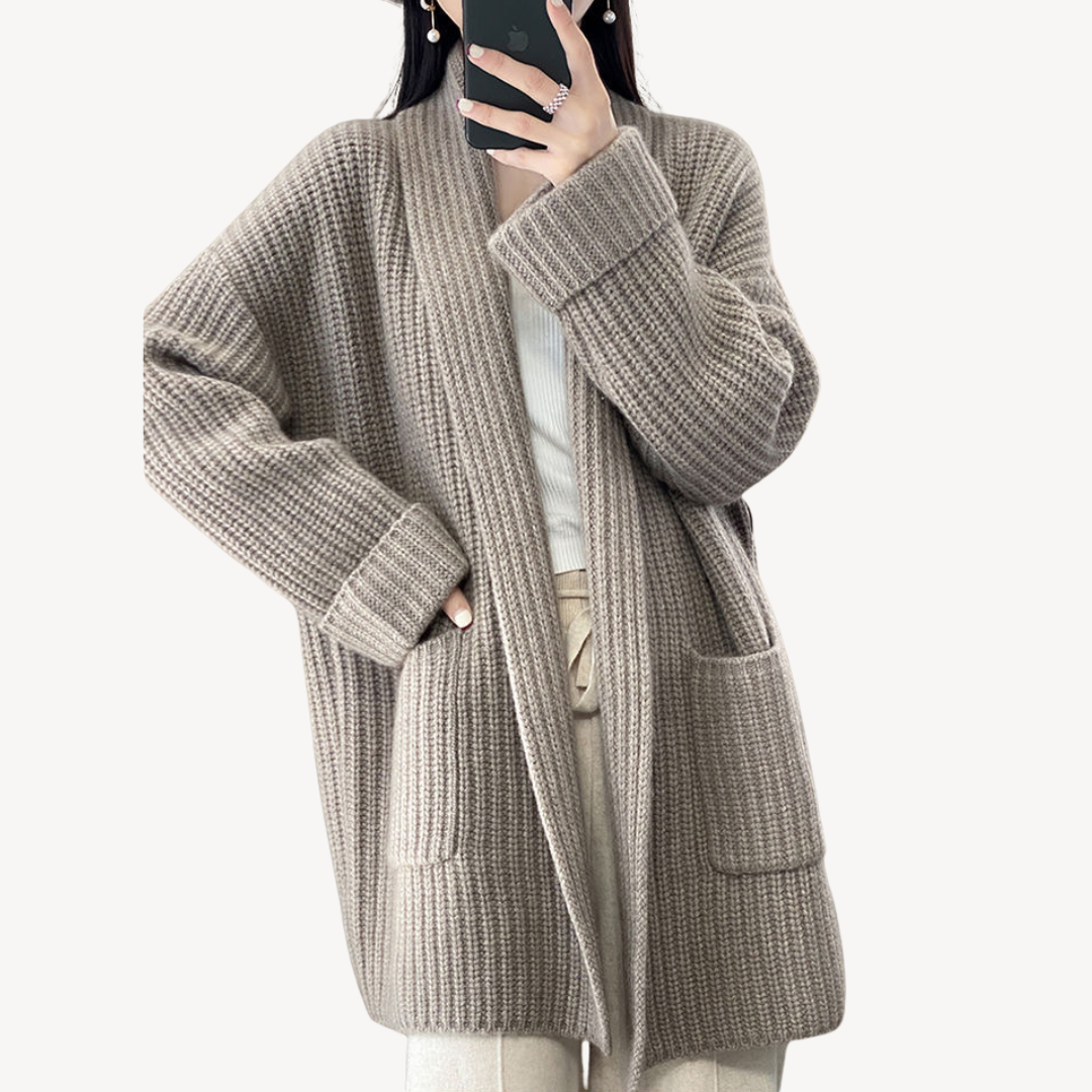 VogeLuxe | Women’s V-Neck Knitted Sweater Jacket 2