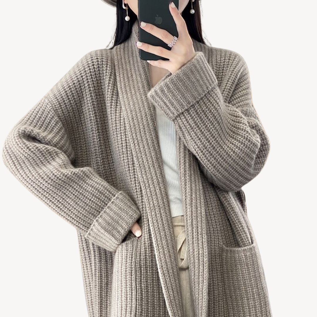VogeLuxe | Women’s V-Neck Knitted Sweater Jacket 3