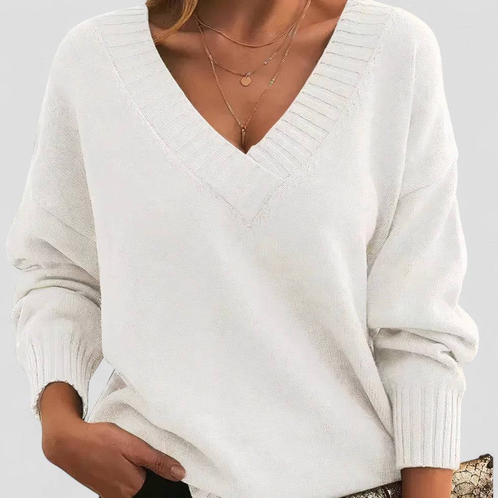 VogeLuxe | Women’s V Neck Knit Sweater 1