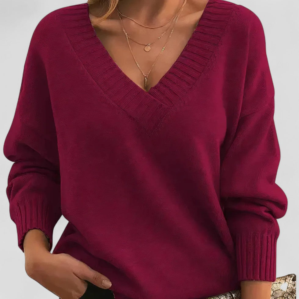 VogeLuxe | Women’s V Neck Knit Sweater 3
