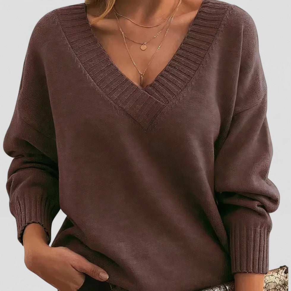 VogeLuxe | Women’s V Neck Knit Sweater 4