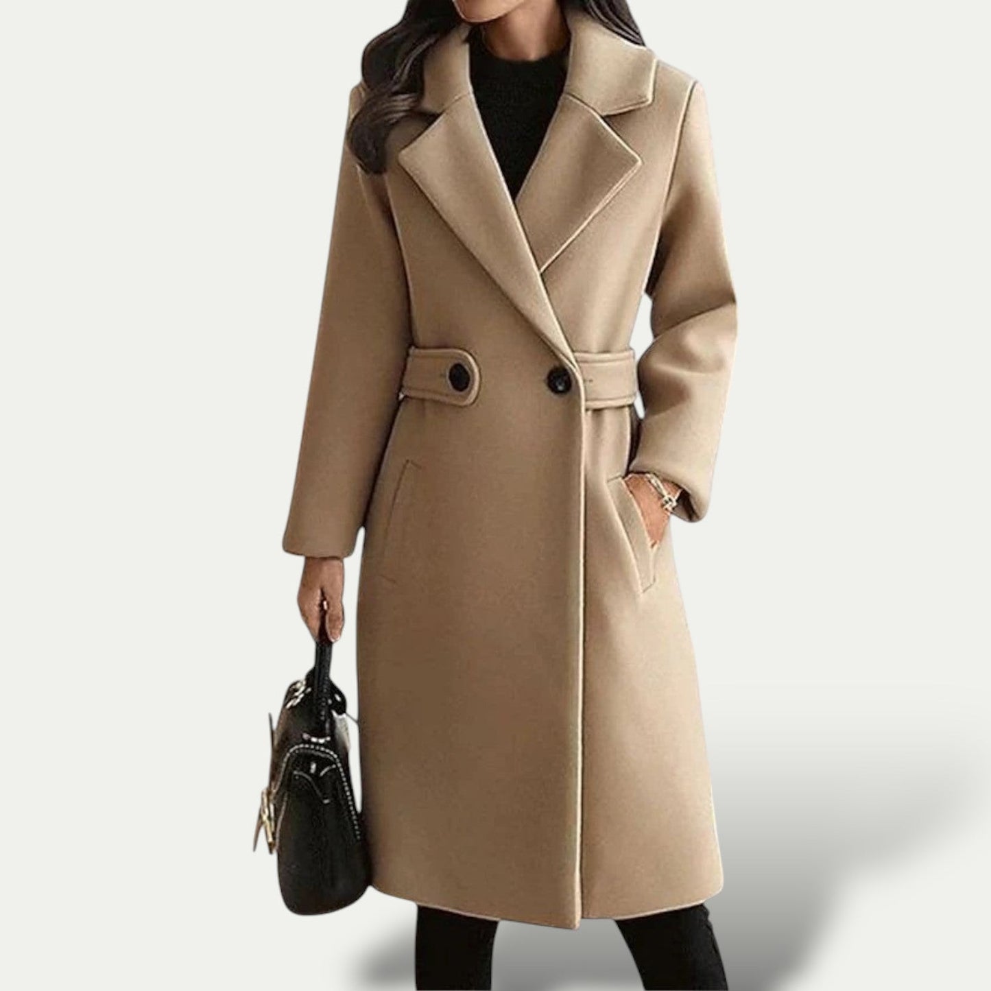 VogeLuxe | Women’s Wool-Blend A-Line Midi Coat 0