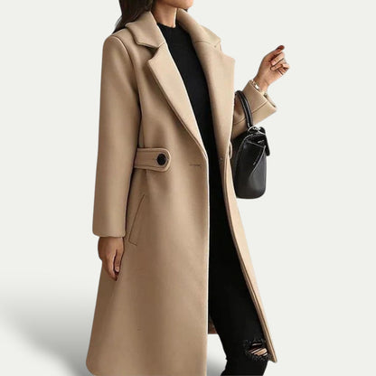 VogeLuxe | Women’s Wool-Blend A-Line Midi Coat 1