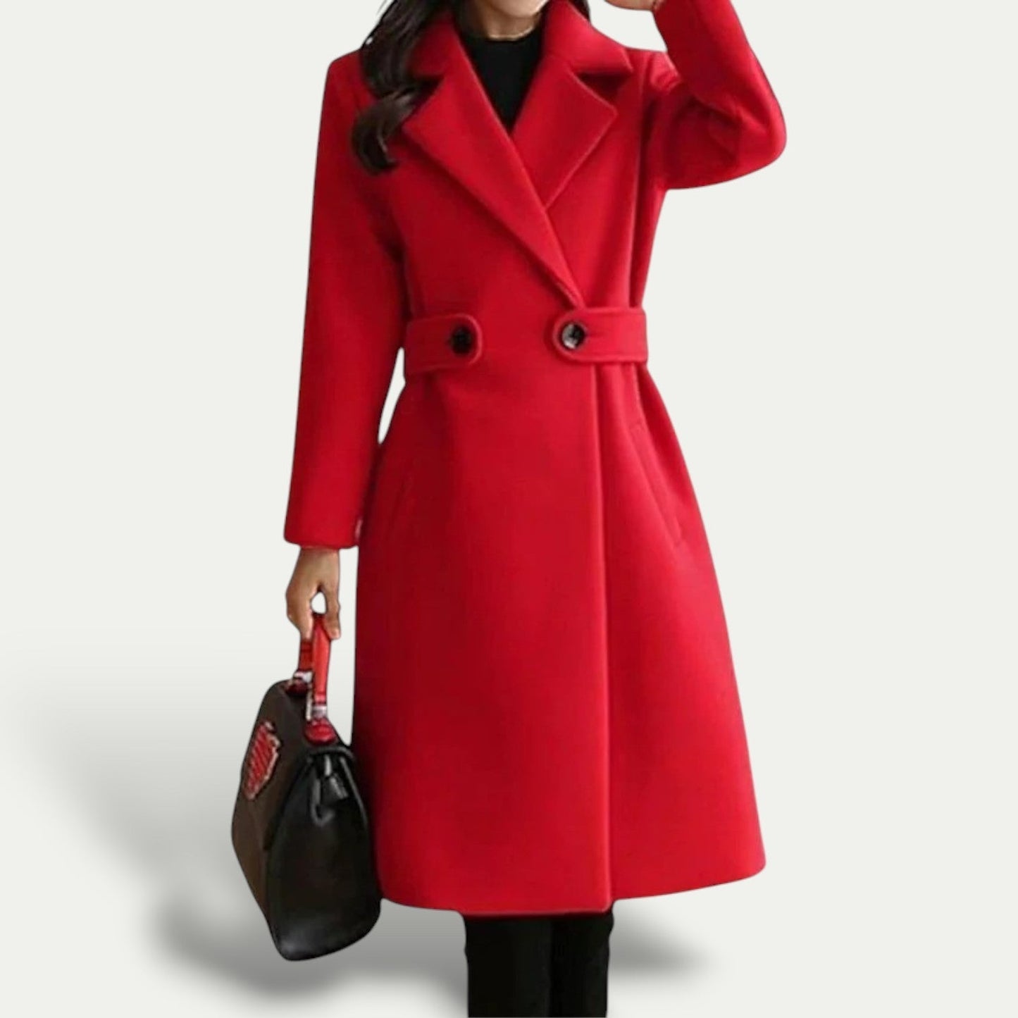 VogeLuxe | Women’s Wool-Blend A-Line Midi Coat 2