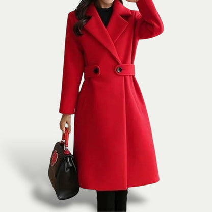 VogeLuxe | Women’s Wool-Blend A-Line Midi Coat 2