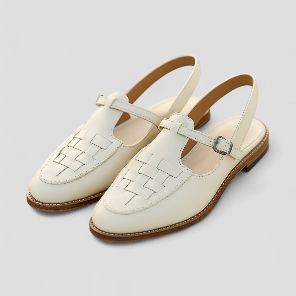 VogeLuxe | Women’s Woven Leather Slingback Sandals 2