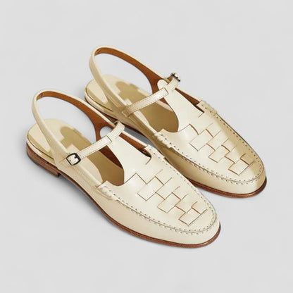 VogeLuxe | Women’s Woven Leather Slingback Sandals 3