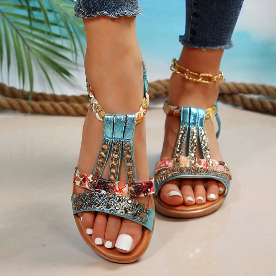 Women's Chic Brown Ankle Sandals