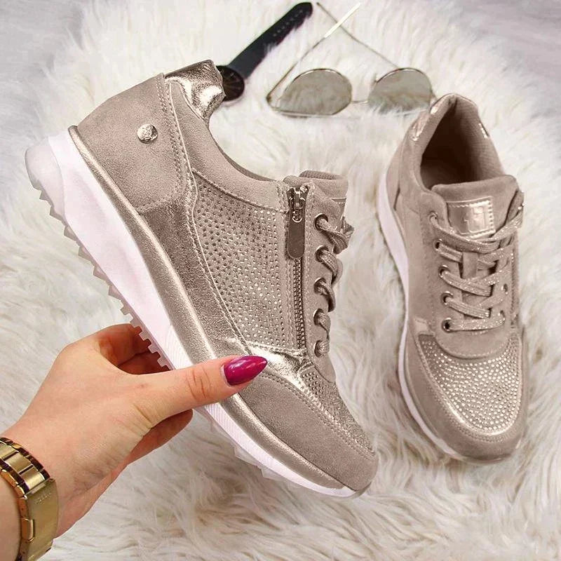 Ladies Easy Zip Up Shoes