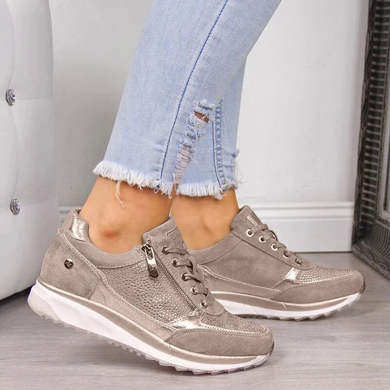 Ladies Easy Zip Up Shoes - Luxivelle