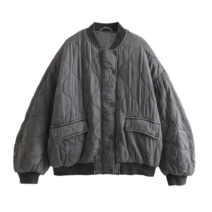 Casual Women's Oversized Grey Jacket
