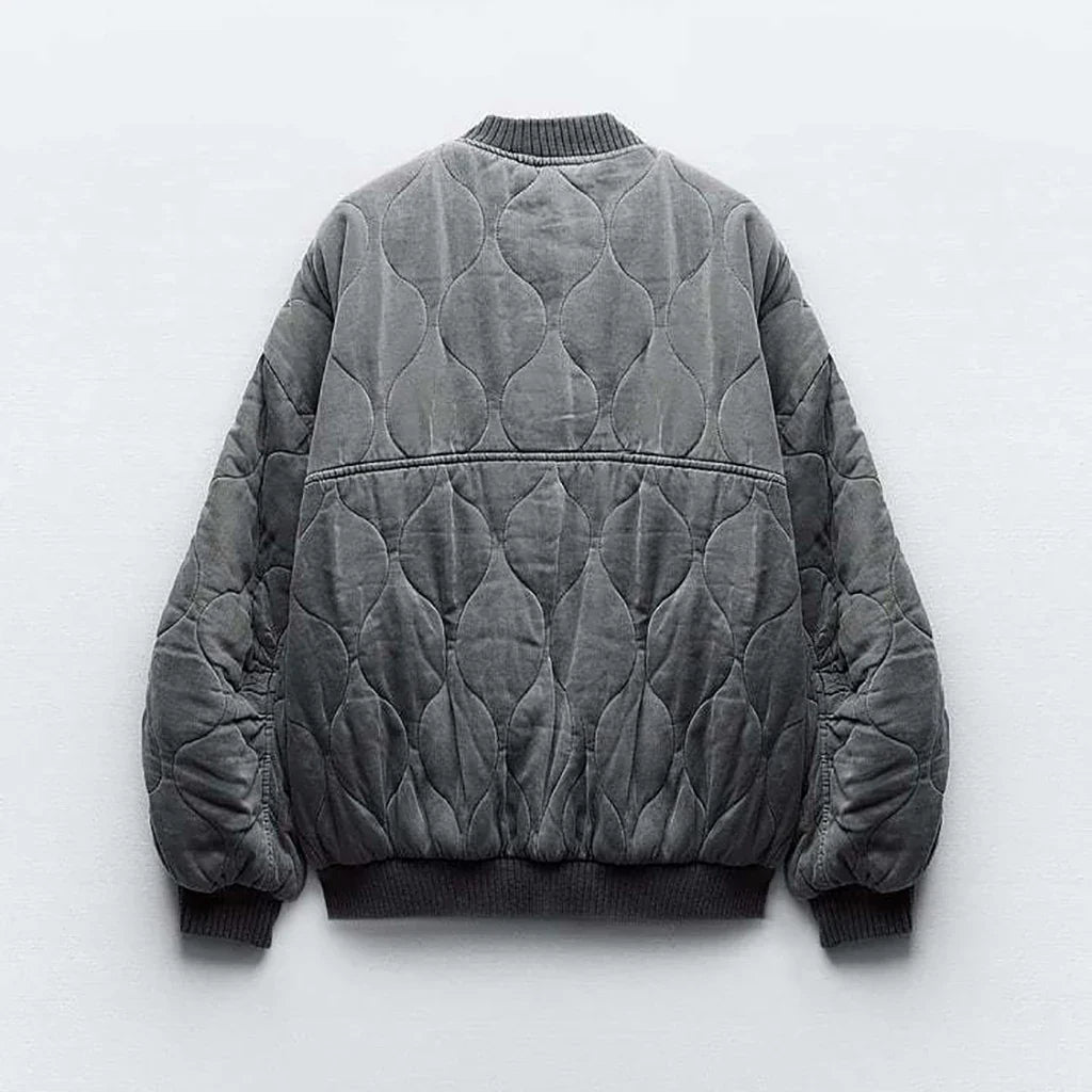 Casual Women's Oversized Grey Jacket