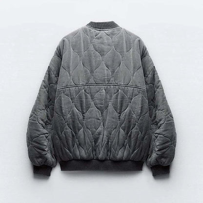 Casual Women's Oversized Grey Jacket