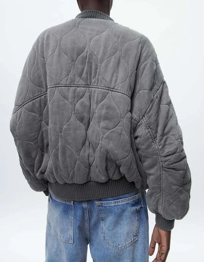 Casual Women's Oversized Grey Jacket