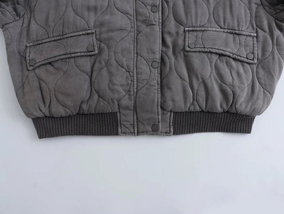 Casual Women's Oversized Grey Jacket