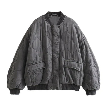 Casual Women's Oversized Grey Jacket
