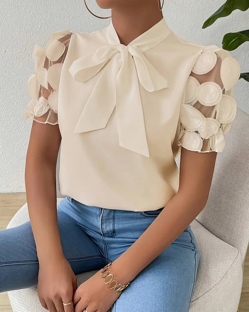 Puff Sleeve Blouse For Women | Semi-Formal | Beige